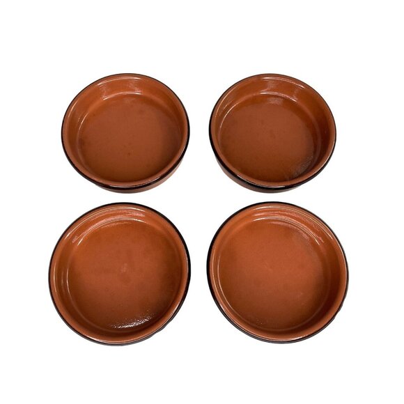 Arbresa Pottery Ramekins Set of 4 Terra Cotta 4.5" Flan Dipping Made in Spain - Picture 1 of 10